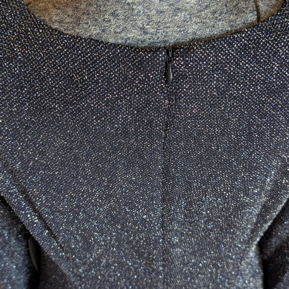 Vince Camuto Navy Blue Glitter Asymmetrical Drape Dress, Size 14 - Picture 10 of 11